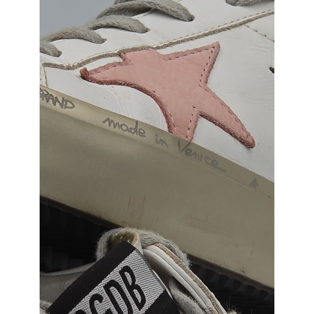 Golden Goose Hi Star White Pink Star Sneakers Women's 6 EU 36 Italy Leather - Picture 6 of 9